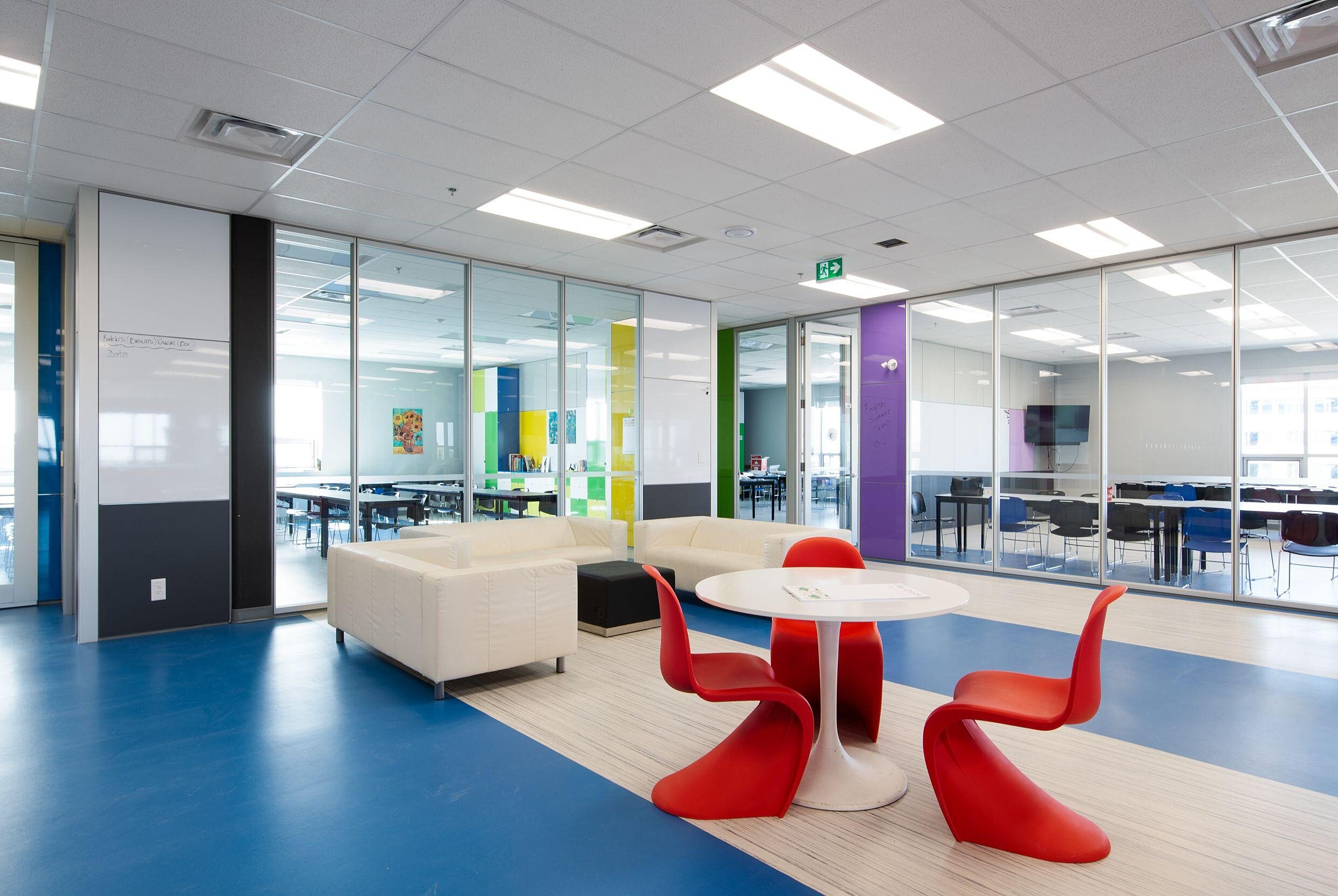DIRTT Education Red Chairs